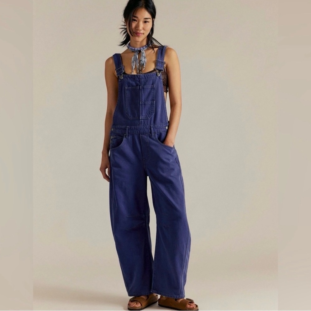 NWT Free People Good Luck Barrel Overalls